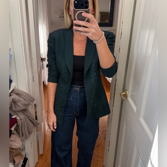 CHRISTIAN DIOR Vintage Wool Blazer Jacket, sz 4 - Picture 3 of 14